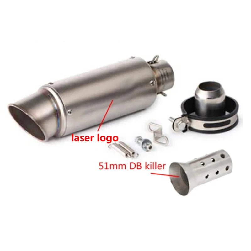 51/60mm Universal motorcycle sc exhaust inox muffler carbon fiber exhaust with DB Killer for z900 R3 R25 MT07 MT09 R1 Z400 Z650