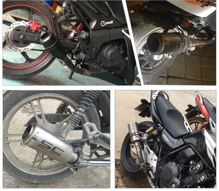 51/60mm Universal motorcycle sc exhaust inox muffler carbon fiber exhaust with DB Killer for z900 R3 R25 MT07 MT09 R1 Z400 Z650