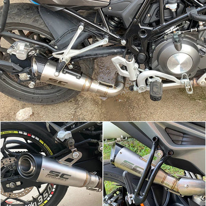 For Kawasaki Ninja Z900 Honda CB650R Yamaha R3 51mm Motorcycle Exhaust Muffler Pipe Escape 335mm Length