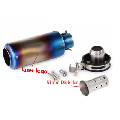 51/60mm Universal motorcycle sc exhaust inox muffler carbon fiber exhaust with DB Killer for z900 R3 R25 MT07 MT09 R1 Z400 Z650
