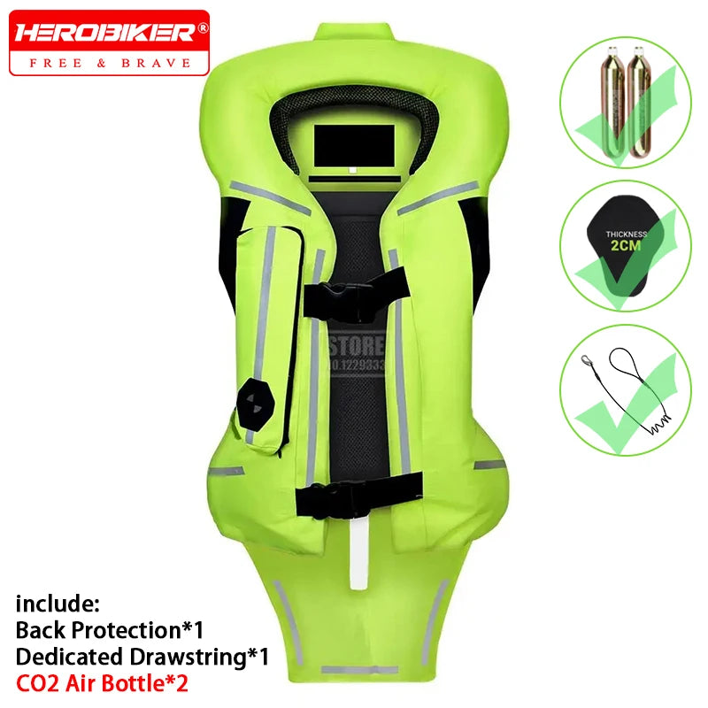 Gilet con airbag per moto, giacca protettiva per il corpo da moto, riflettente, airbag da motocross, gilet protettivo anticaduta