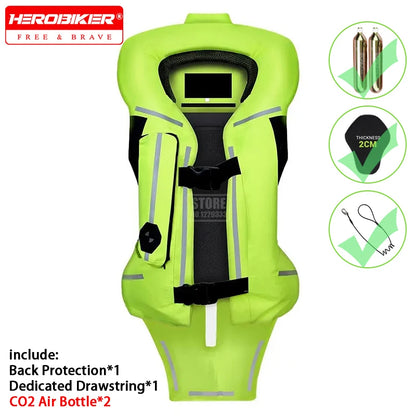 Gilet con airbag per moto, giacca protettiva per il corpo da moto, riflettente, airbag da motocross, gilet protettivo anticaduta
