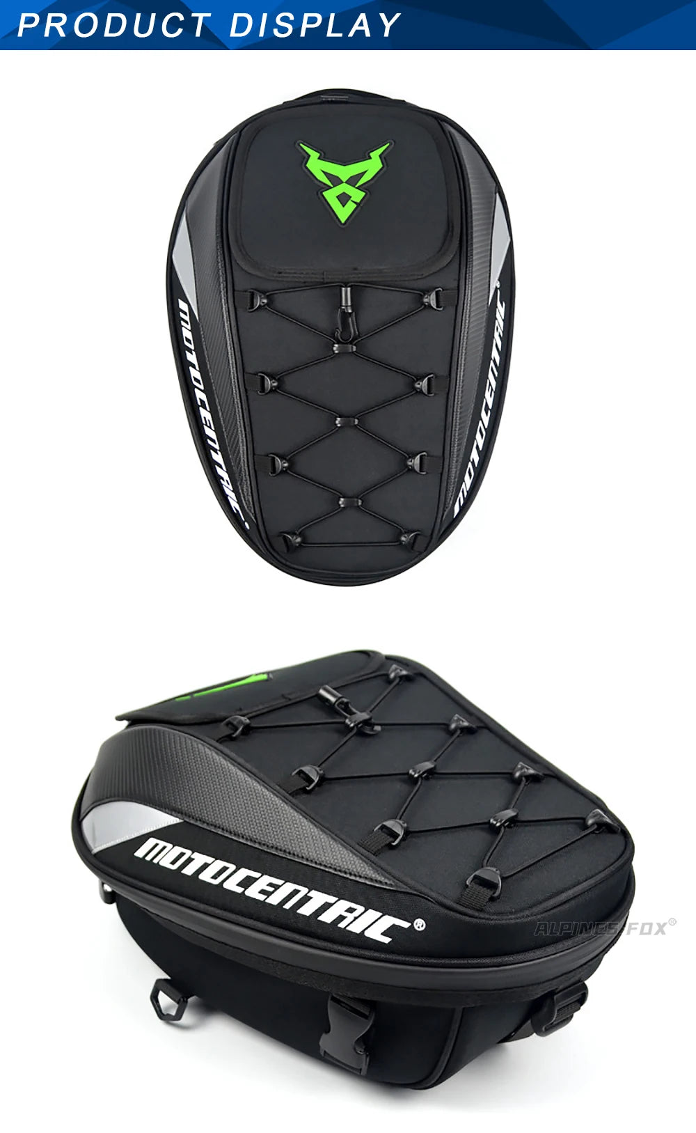 MOTOCENTRIC Waterproof Motorcycle Tail Bag Multi-functional  Durable Rear Seat Bag 37L High Capacity Rider Helmet Backpack