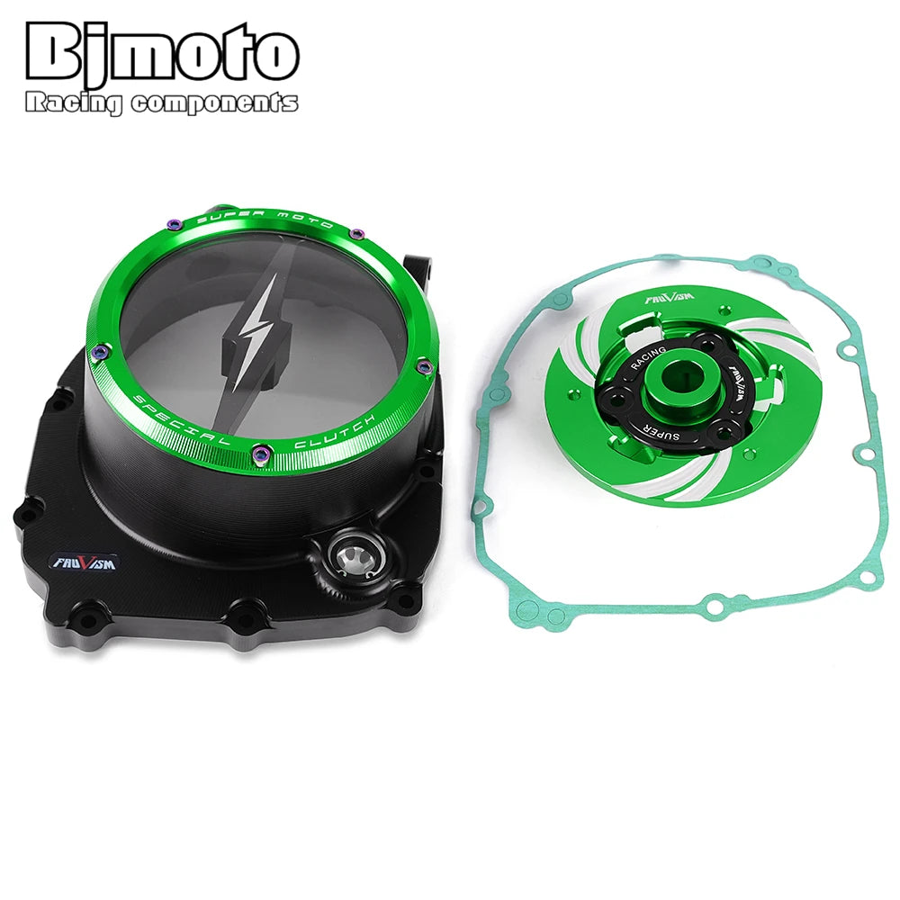 CNC Engine Racing Clear Clutch Cover For Kawasaki Z900RS ZR900 Z900 2017 2018 2019 2020 2021 2022 2023 2024