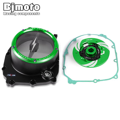 CNC Engine Racing Clear Clutch Cover For Kawasaki Z900RS ZR900 Z900 2017 2018 2019 2020 2021 2022 2023 2024