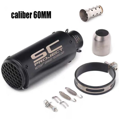 51/60mm universal motorcycle exhaust pipe straight-through exhaust pipe suitable For Yamha Honda racing motorcycle GP project