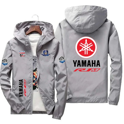 Giacca a vento sottile da uomo con logo YAMAHA, adatta per sport, tempo libero, outdoor e pesca, antivento, protezione UV, cas