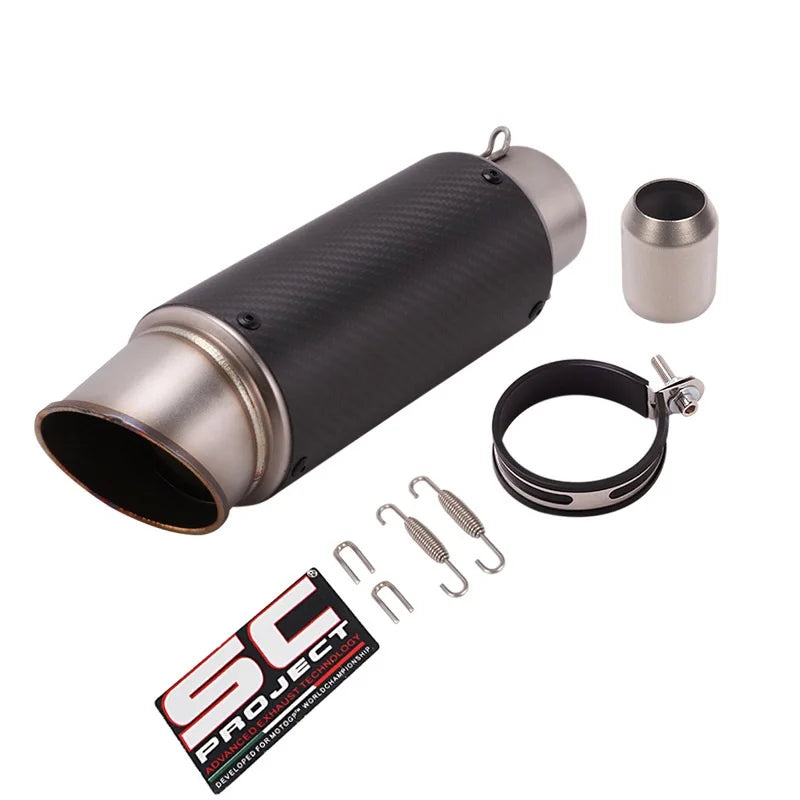 51/60mm Universal motorcycle sc exhaust inox muffler carbon fiber exhaust with DB Killer for z900 R3 R25 MT07 MT09 R1 Z400 Z650