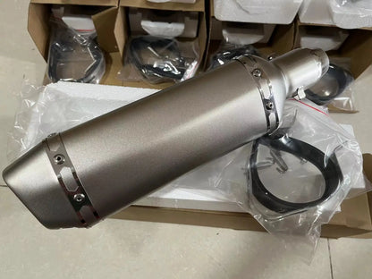 CHmotor Carbon Fiber Motorcycle Exhaust Muffler Pipe 250cc 350cc 600cc Escape Moto Tube For Nmax Tmax530 Msx125 GSR600