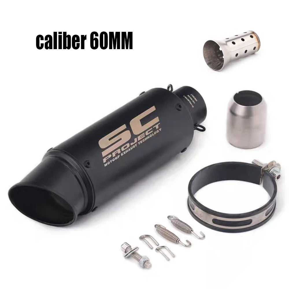 51/60mm universal motorcycle exhaust pipe straight-through exhaust pipe suitable For Yamha Honda racing motorcycle GP project