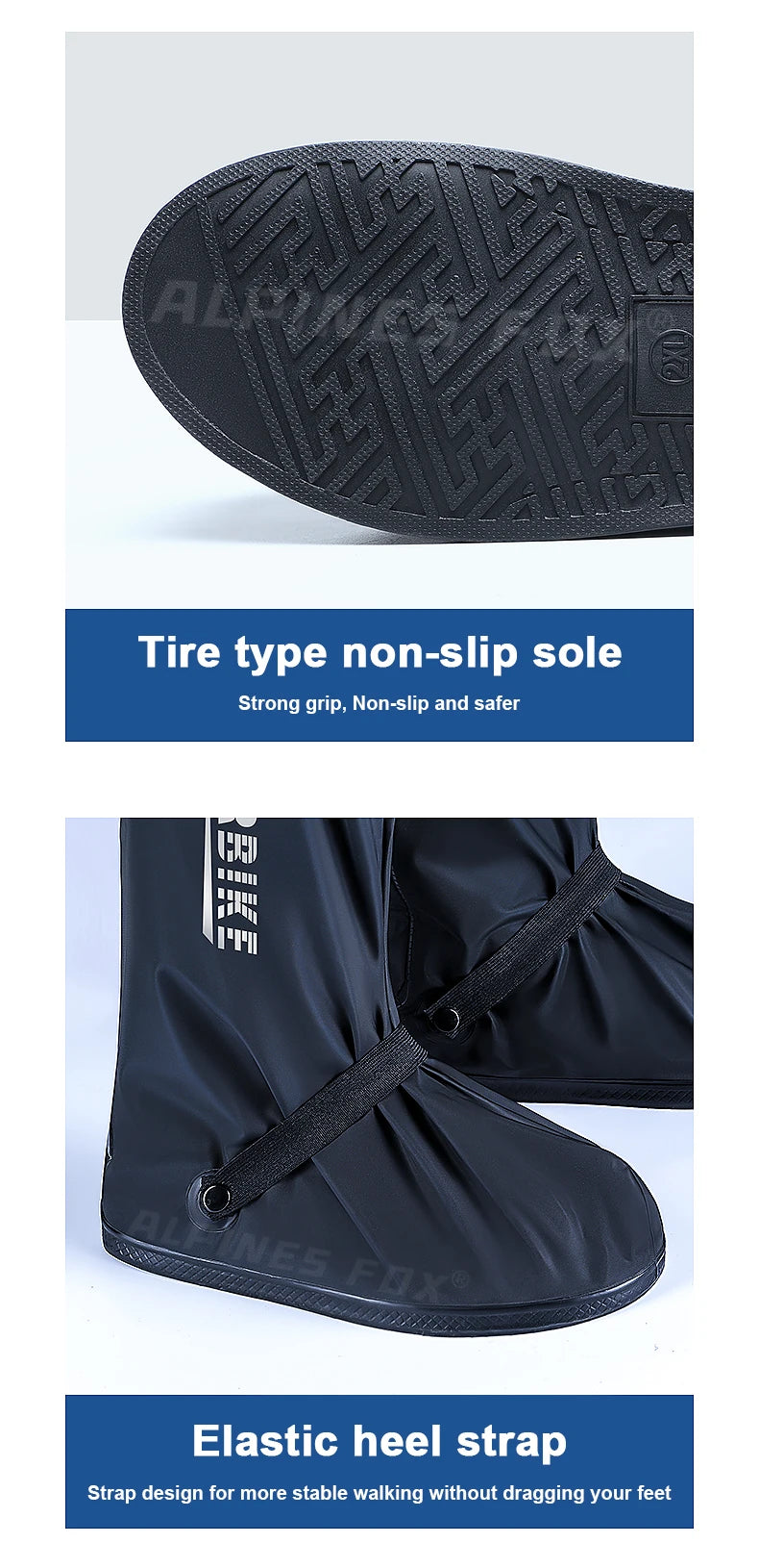 Motorcycle High Tube Rain Boots Waterproof Reflective Non-Slip Footwear Motorbike Cycling Bike Reusable Protection Accessories