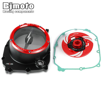 CNC Engine Racing Clear Clutch Cover For Kawasaki Z900RS ZR900 Z900 2017 2018 2019 2020 2021 2022 2023 2024