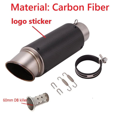 51/60mm Universal motorcycle sc exhaust inox muffler carbon fiber exhaust with DB Killer for z900 R3 R25 MT07 MT09 R1 Z400 Z650