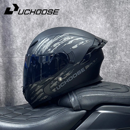 DOT Uchoose Approved Helmets Crash Motorbike Protective Gear Men Women Flip Up Helmet Motorcycle Visor Double Sun