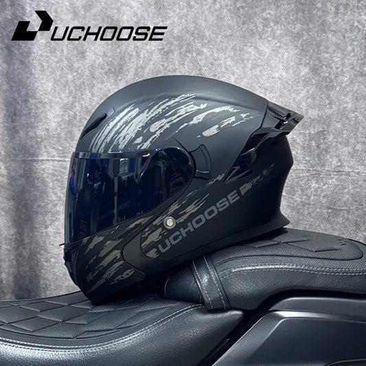 DOT Uchoose Approved Helmets Crash Motorbike Protective Gear Men Women Flip Up Helmet Motorcycle Visor Double Sun