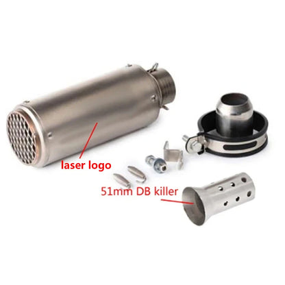 51/60mm Universal motorcycle sc exhaust inox muffler carbon fiber exhaust with DB Killer for z900 R3 R25 MT07 MT09 R1 Z400 Z650