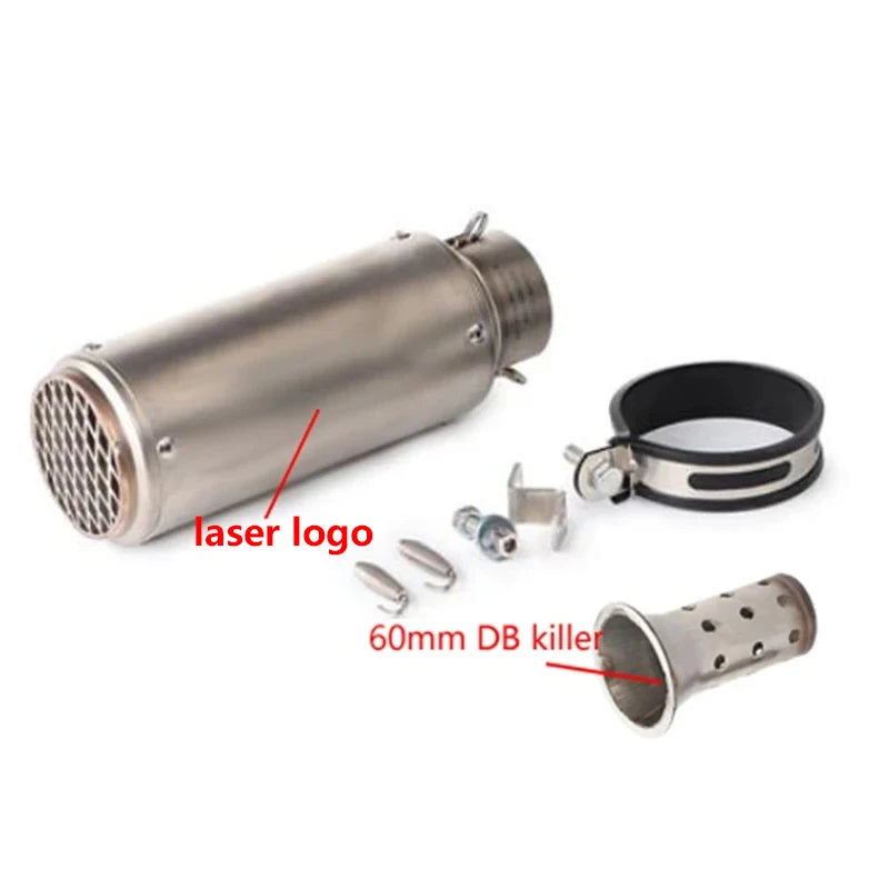 51/60mm Universal motorcycle sc exhaust inox muffler carbon fiber exhaust with DB Killer for z900 R3 R25 MT07 MT09 R1 Z400 Z650