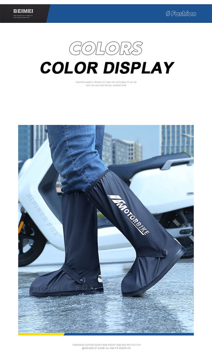 Motorcycle High Tube Rain Boots Waterproof Reflective Non-Slip Footwear Motorbike Cycling Bike Reusable Protection Accessories