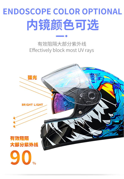 Caschi integrali da corsa invernali caldi con doppia visiera, casco da moto sportivo