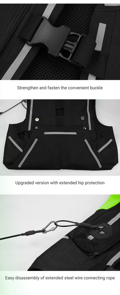 Gilet con airbag per moto, giacca protettiva per il corpo da moto, riflettente, airbag da motocross, gilet protettivo anticaduta