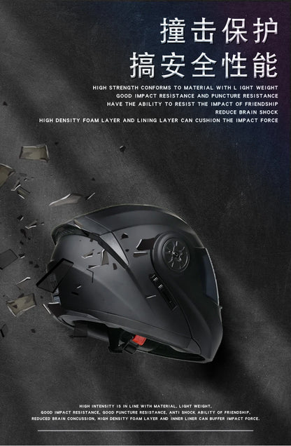 Latest DOT Approved Safety Modular Flip Motorcycle Helmet Voyage Racing Dual Lens Helmet Interior Visor