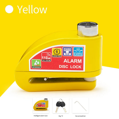 Motorcycle Bicycle Lock Alarm Safety Protection Padlock Disc Aluminum Alloy Anti-Theft Reminder Rope Lock Bag Motorcycle Accesso