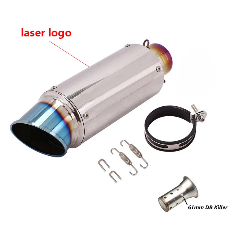 51/60mm Universal motorcycle sc exhaust inox muffler carbon fiber exhaust with DB Killer for z900 R3 R25 MT07 MT09 R1 Z400 Z650