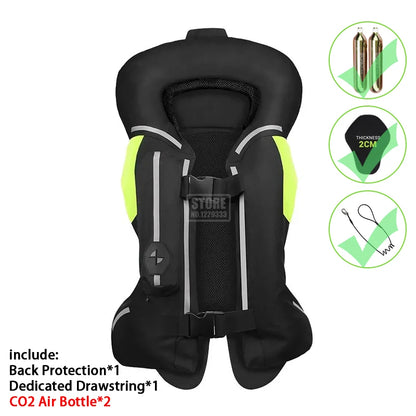 Gilet con airbag per moto, giacca protettiva per il corpo da moto, riflettente, airbag da motocross, gilet protettivo anticaduta