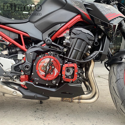 CNC Engine Racing Clear Clutch Cover For Kawasaki Z900RS ZR900 Z900 2017 2018 2019 2020 2021 2022 2023 2024
