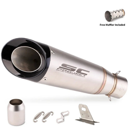 For Kawasaki Ninja Z900 Honda CB650R Yamaha R3 51mm Motorcycle Exhaust Muffler Pipe Escape 335mm Length