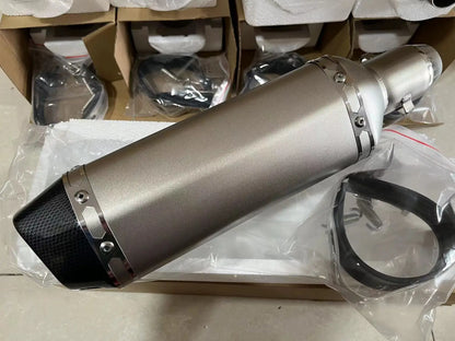 CHmotor Carbon Fiber Motorcycle Exhaust Muffler Pipe 250cc 350cc 600cc Escape Moto Tube For Nmax Tmax530 Msx125 GSR600