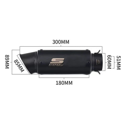 51/60mm universal motorcycle exhaust pipe straight-through exhaust pipe suitable For Yamha Honda racing motorcycle GP project