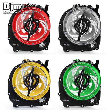 CNC Engine Racing Clear Clutch Cover For Kawasaki Z900RS ZR900 Z900 2017 2018 2019 2020 2021 2022 2023 2024