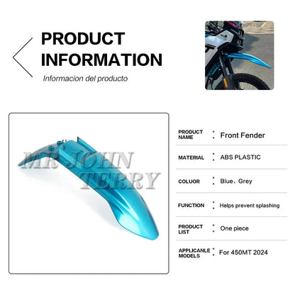 Accessori per moto Protezione parafango anteriore Parafango alto per CFMOTO 450-MT 450 MT 450MT Plastica ABS blu grigio