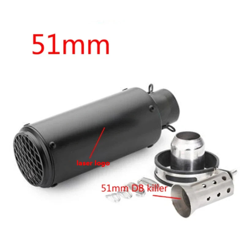 51/60mm Universal motorcycle sc exhaust inox muffler carbon fiber exhaust with DB Killer for z900 R3 R25 MT07 MT09 R1 Z400 Z650