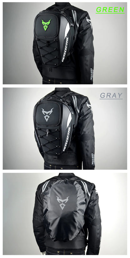 MOTOCENTRIC Waterproof Motorcycle Tail Bag Multi-functional  Durable Rear Seat Bag 37L High Capacity Rider Helmet Backpack