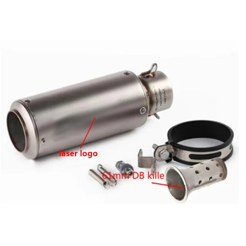 51/60mm Universal motorcycle sc exhaust inox muffler carbon fiber exhaust with DB Killer for z900 R3 R25 MT07 MT09 R1 Z400 Z650
