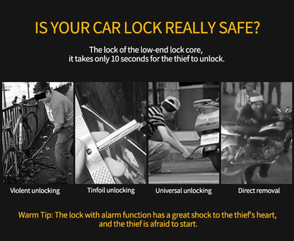 Motorcycle Bicycle Lock Alarm Safety Protection Padlock Disc Aluminum Alloy Anti-Theft Reminder Rope Lock Bag Motorcycle Accesso