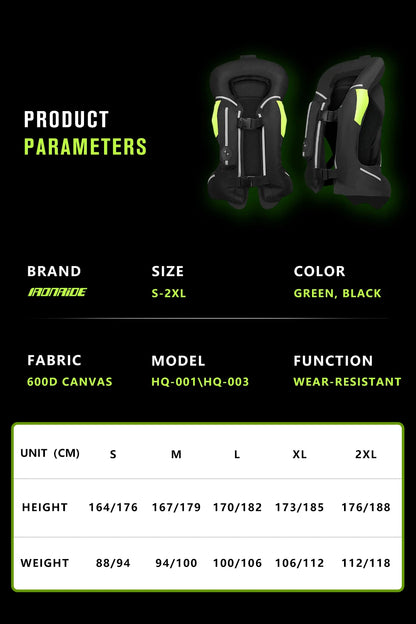 Gilet con airbag per moto, giacca protettiva per il corpo da moto, riflettente, airbag da motocross, gilet protettivo anticaduta