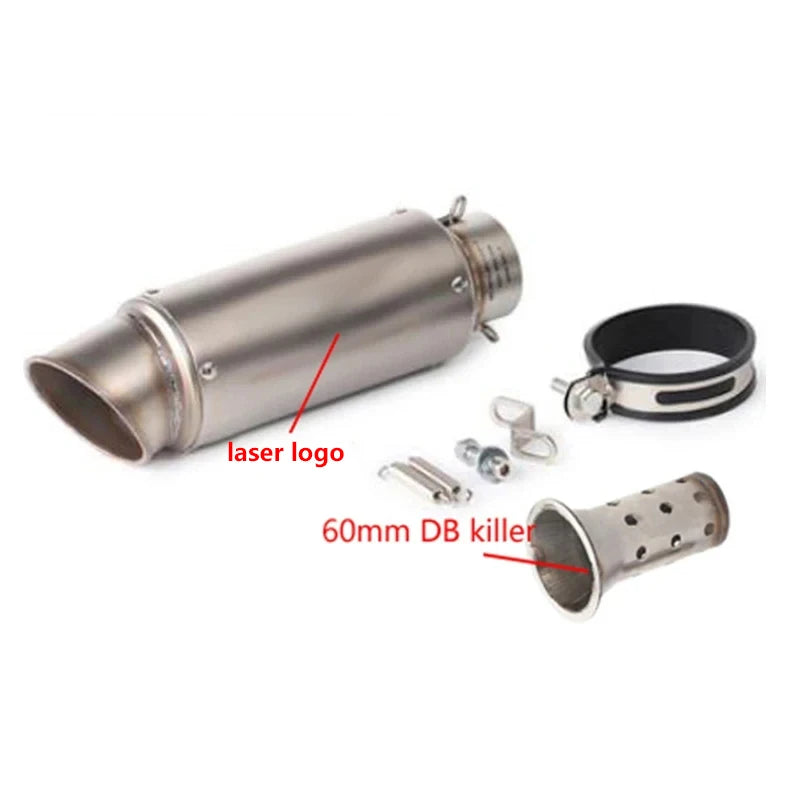 51/60mm Universal motorcycle sc exhaust inox muffler carbon fiber exhaust with DB Killer for z900 R3 R25 MT07 MT09 R1 Z400 Z650