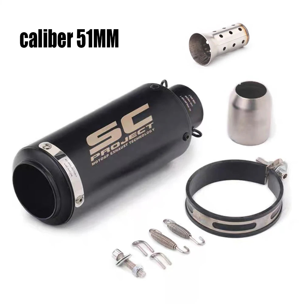 51/60mm universal motorcycle exhaust pipe straight-through exhaust pipe suitable For Yamha Honda racing motorcycle GP project