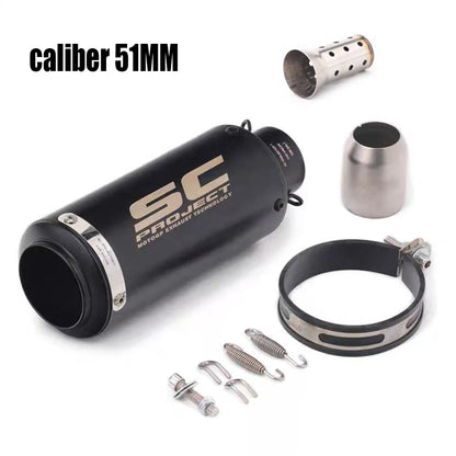 51/60mm universal motorcycle exhaust pipe straight-through exhaust pipe suitable For Yamha Honda racing motorcycle GP project