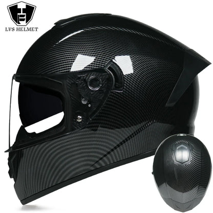 Caschi integrali da corsa invernali caldi con doppia visiera, casco da moto sportivo