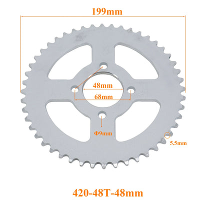 420 Chains 37T/41T/42T/48T/50T/60T Teeth Motorcycle Chain Sprockets Rear Back Sprocket Cog For 110cc 125cc 140cc Dirt Pit Bike