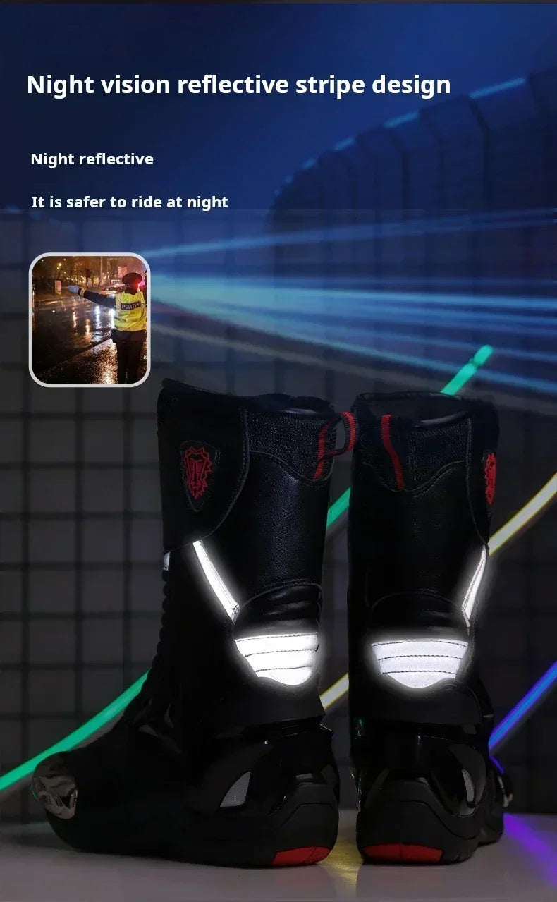 Professional Motocross Mid-Calf Long High Ankle Off-Road Racing Moto Rider Protective Shoes Men Woman Motorcycle Boots