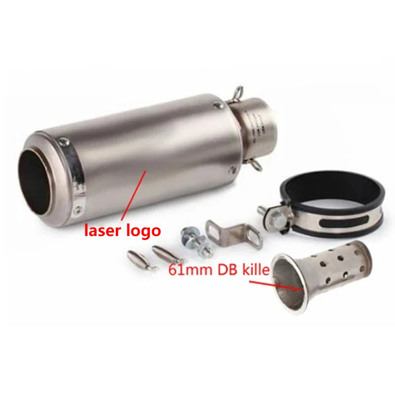 51/60mm Universal motorcycle sc exhaust inox muffler carbon fiber exhaust with DB Killer for z900 R3 R25 MT07 MT09 R1 Z400 Z650