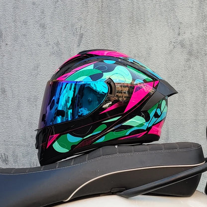 Caschi integrali da corsa invernali caldi con doppia visiera, casco da moto sportivo