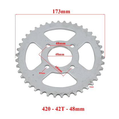 420 Chains 37T/41T/42T/48T/50T/60T Teeth Motorcycle Chain Sprockets Rear Back Sprocket Cog For 110cc 125cc 140cc Dirt Pit Bike
