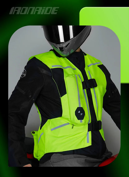 Gilet con airbag per moto, giacca protettiva per il corpo da moto, riflettente, airbag da motocross, gilet protettivo anticaduta