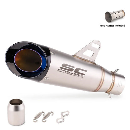 For Kawasaki Ninja Z900 Honda CB650R Yamaha R3 51mm Motorcycle Exhaust Muffler Pipe Escape 335mm Length